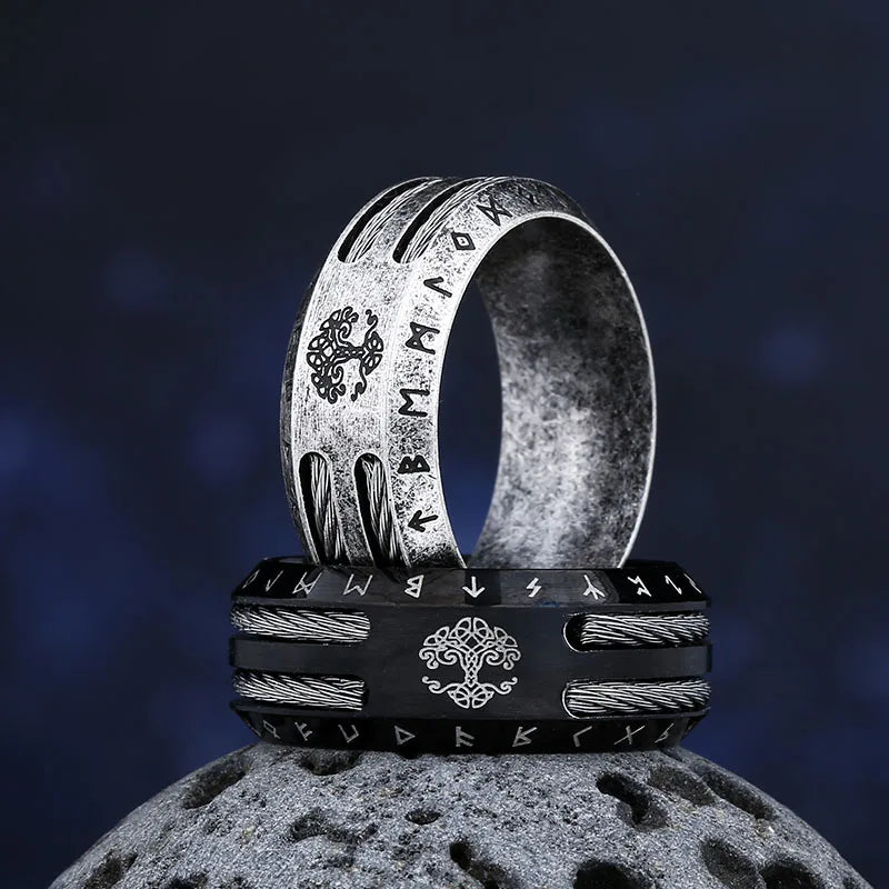 2024 NEW Men's 316L stainless-steel rings retro Odin Viking rune for teen RING Amulet fashion Jewelry Gift Valentine's day Gift