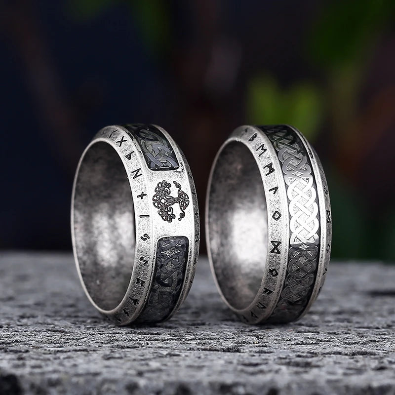 Viking Tree of Life Celtic Knot Ring — Stainless Steel