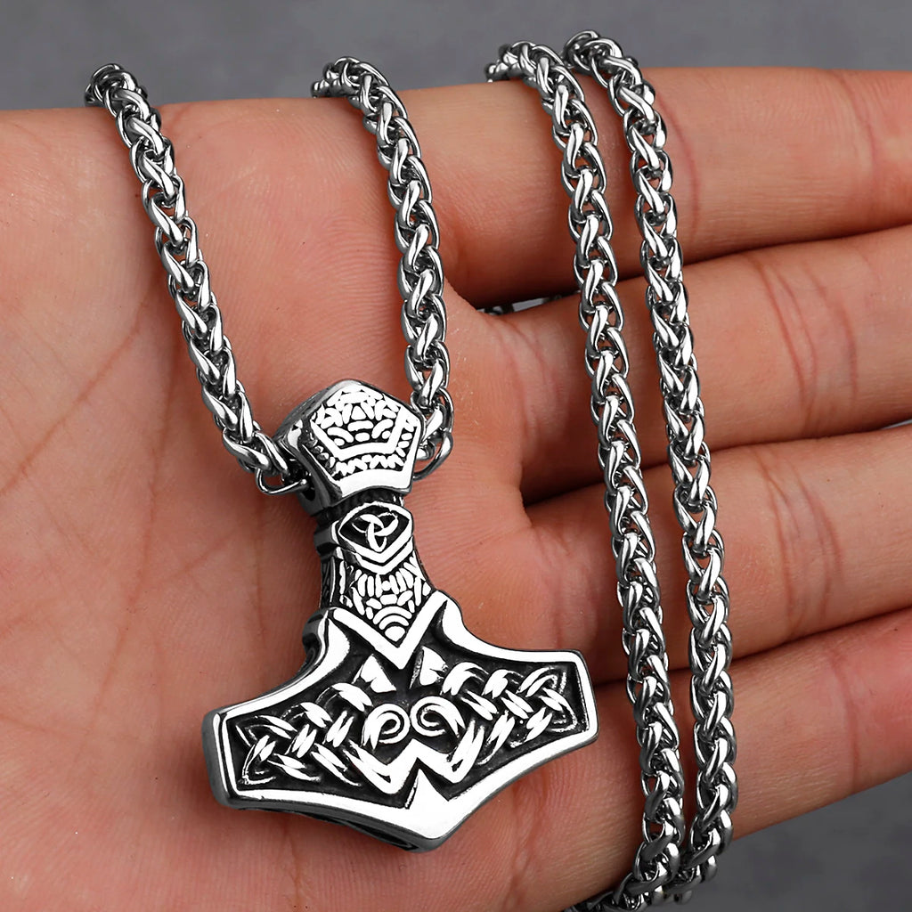 Original Viking Stainless Steel Thor Hammer Multiple Styles Domineering Unisex Necklace Pendant Boyfriend Gift