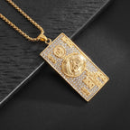 Men\'s Hip Hop Iced Out Dollar Sign Money Pendant Necklace Men\'s Punk Rap Rock Party Jewelry