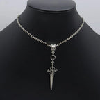 Gothic Medieval Sword Blade Pendant Necklace — Zinc Alloy