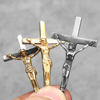 Jesus Cross Amulet Necklace — Stainless Steel