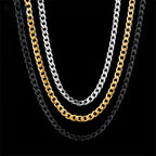 Stainless Steel Chain Necklace Long Hip Hop for Women Men on The Neck Fashion Jewelry Gift Accessories Silver Color Choker