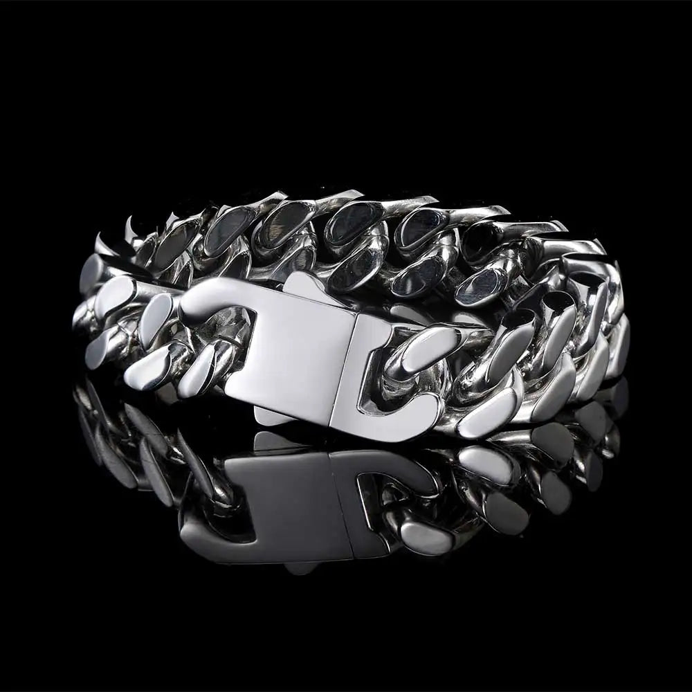 Popular Hip Hop Necklace Gold Plated Stainless Steel Cuban Link Chain Necklace Jewelry For Men