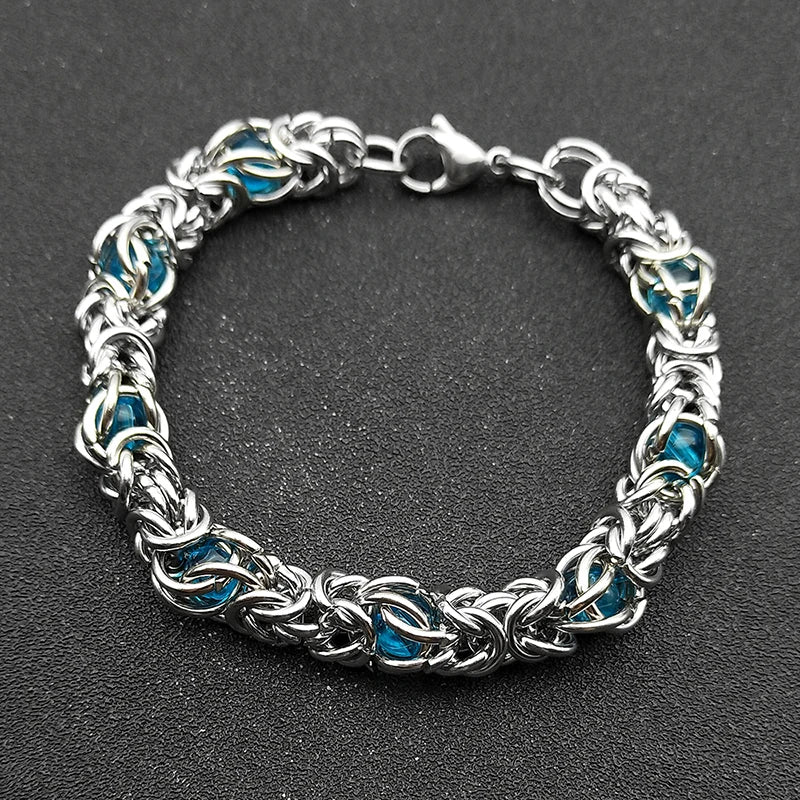 Trendy Byzantine Link Chain for Men Boys Stainless Steel Silver Color Think Necklace Biker Male Party Gift Jewelry