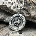 12 Constellation Zodian Signs Pendants Unique Design Horoscope Two-Sided Pendant Necklace for Men Women Jewelry Birthday Gifts
