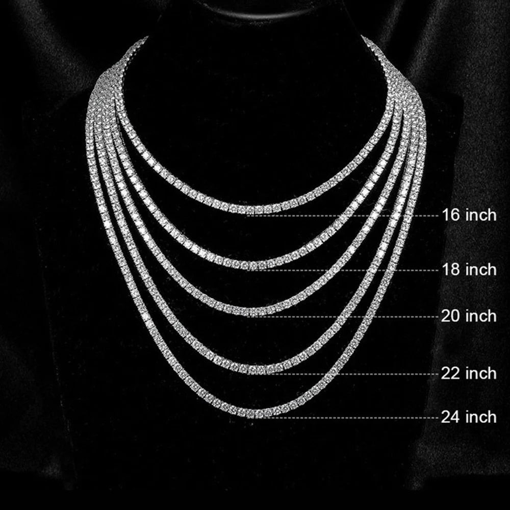 Tennis Chain Necklace Stainless Steel 3/4/5MM CZ