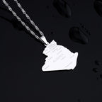 Algeria Map Pendant Necklace — Stainless Steel