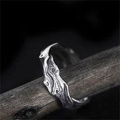 Silver Tree Pattern Ring — Adjustable