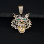Hip Hop Big 3D Tiger Pendant Necklace Crystal Cuban Chain HipHop Iced Out Bling Necklaces Men Women Fashion Charm Jewelry