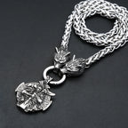 Wolf Odin Steel Pendant Vintage 316L Viking Warrior