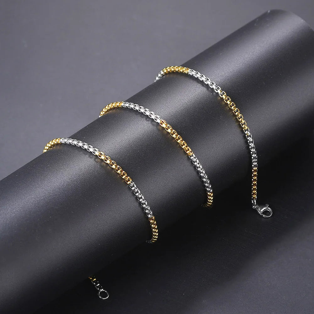 Box Chain Necklace Stainless Steel 3MM