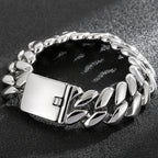 Steampunk Polished Casting Stainless Steel Bracelet for Man Hip Hop 20MM Wide Cuff Link Chain Wristband Birthday