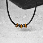 Tiger Eye Stone Pendant — Stainless Steel