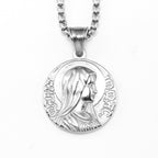 Virgin Mary Pendant Necklace — Stainless Steel