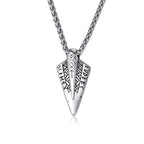 Nordic mythology Viking rune titanium steel necklace niche personality trendy men's cultural symbol pendant