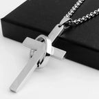 Fashion Men Necklace Unfading Not Allergic Stainless Steel Cross Collar 24 Inches Pendant Jewelry Hiphop Rock Casual