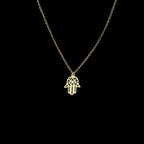 Vintage Hamsa Fatima Hand Pendant Natural Stone Evil Eye Necklace for Women Men Unisex Hollow Creative Clavicle Choker Jewelry