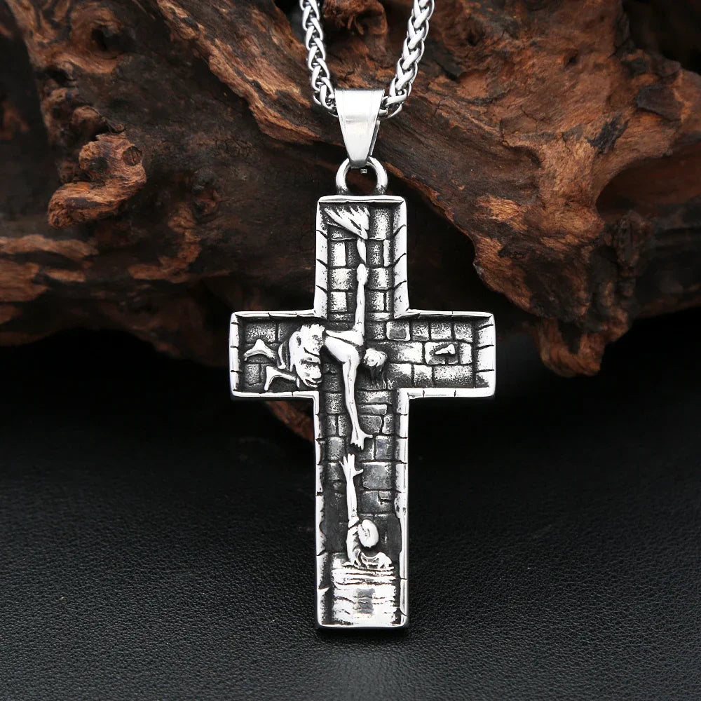 Jesus Cross Pendant — Stainless Steel