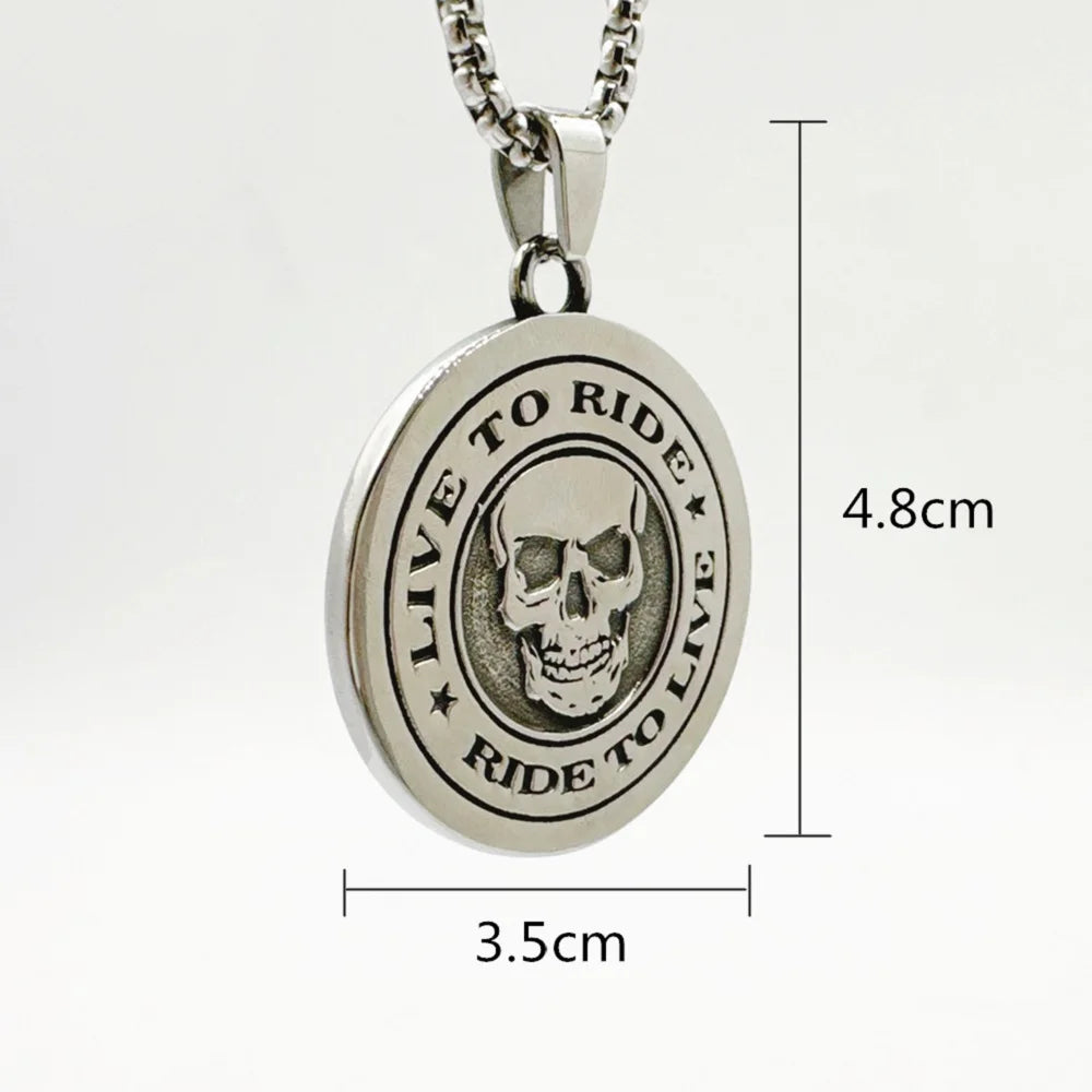 Punk Skull Stainless Steel Pendant Necklace