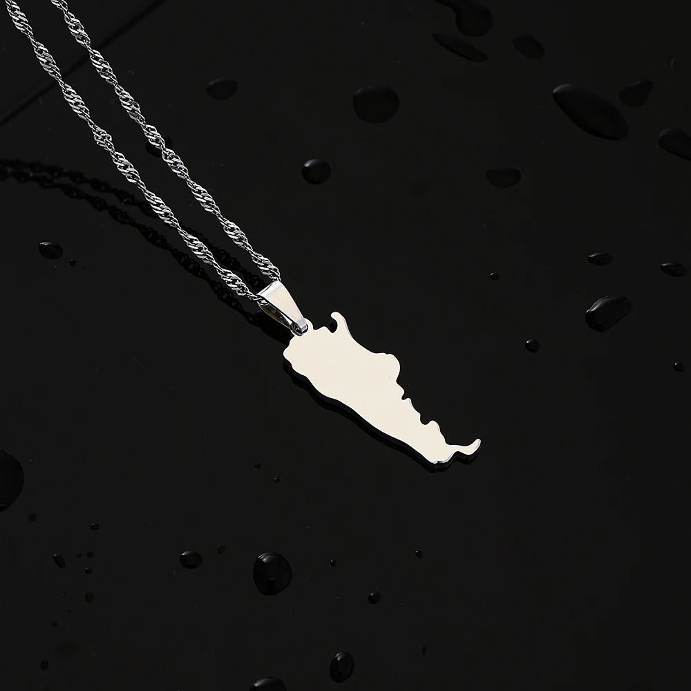 Fashion Argentina Map City Pendant Necklace Stainless Steel Men Women Gold Color Ethnic Maps Jewelry Gift