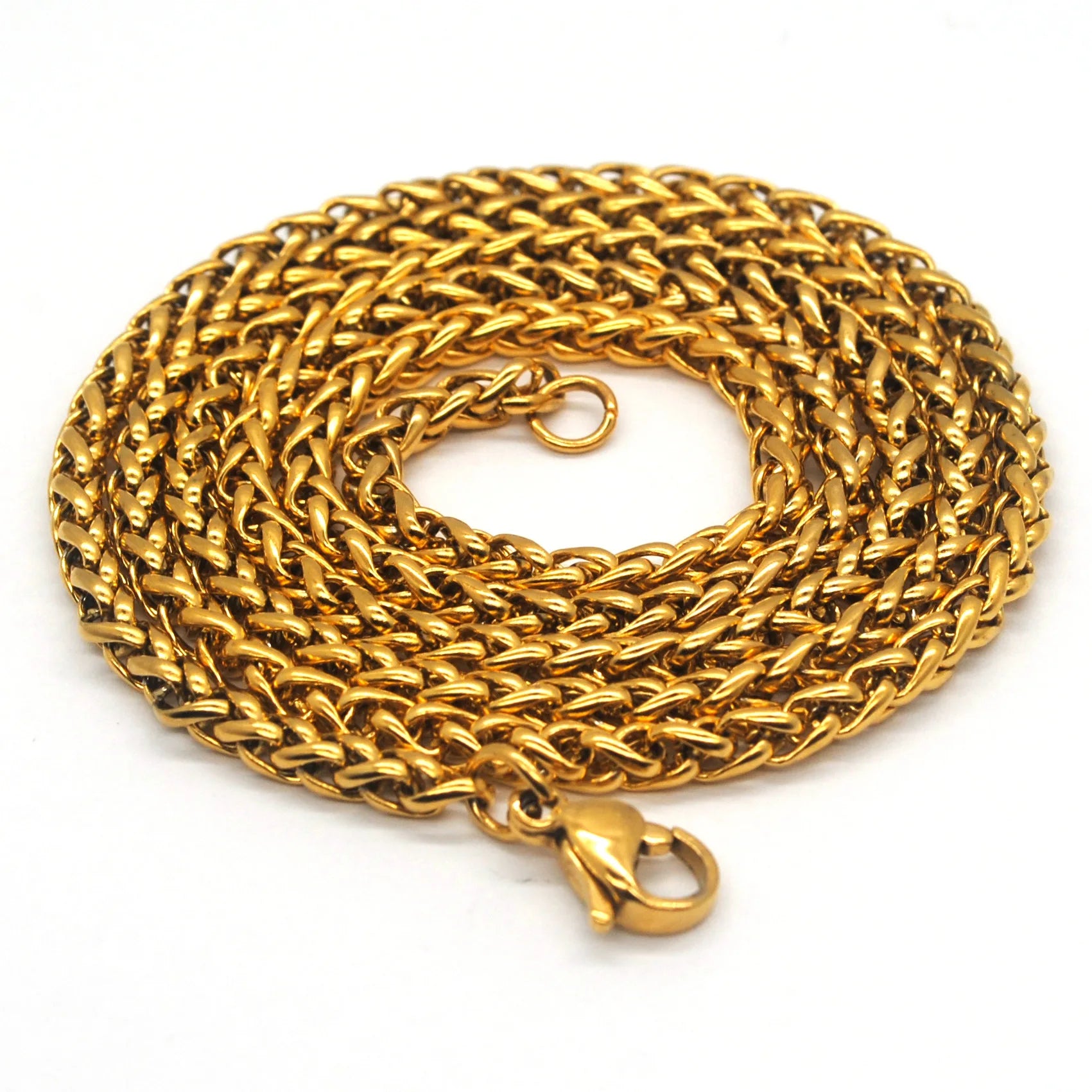 HNSP STAINLESS STEEL Twisted Rope CHAIN NECKLACE FOR MEN Versatile Neck Jewelry Pendant Black/Gold Chain Accessories