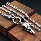 Crow Skull Viking Pendant — Stainless Steel