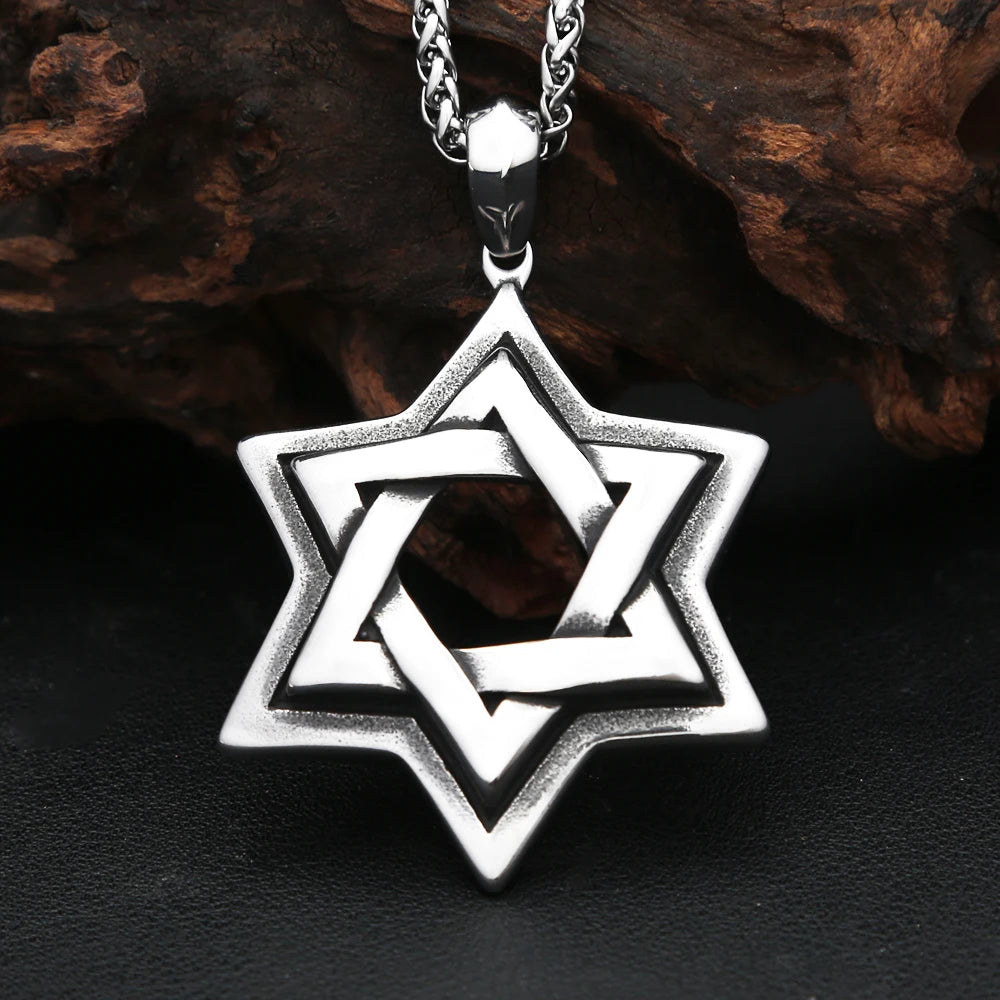 Star Steel Pendant Punk Vintage David Biker Six