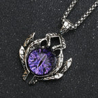 Stainless Steel Evil Eye Skull Pendant Necklace