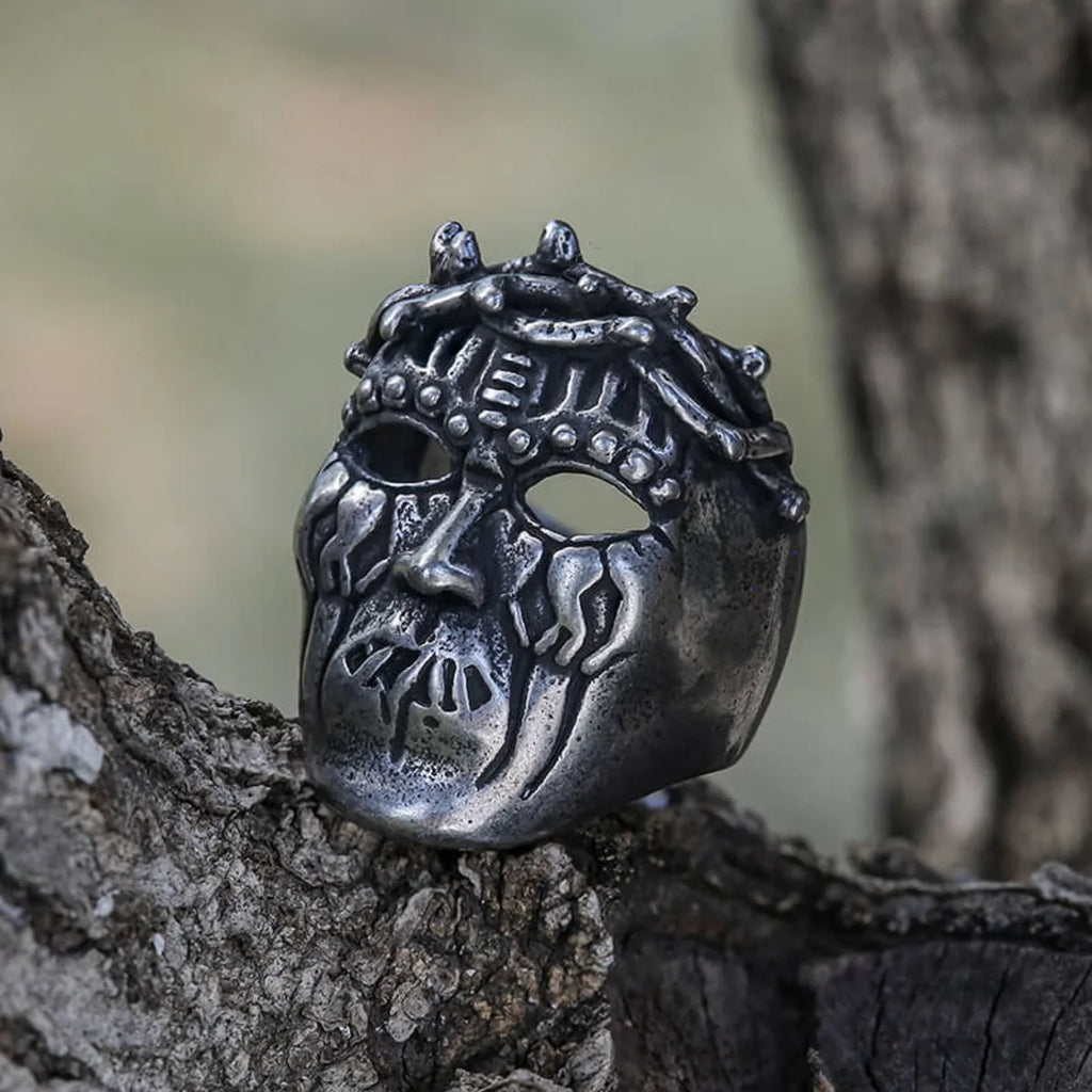 Priestess Retro Priest Ring, Men's Silvery Plated Ring, Artistic Ring Punk Style, Goth Jewelry for Men, Gifts for