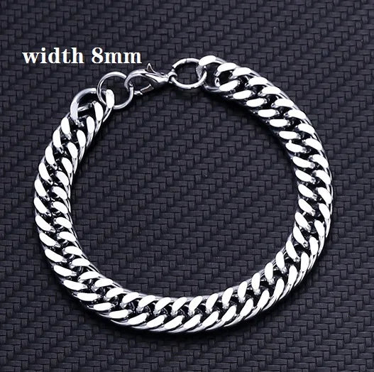 2022 New Trendy 316L Stainless Steel Base Chain Bracelet for Men Women Link Cuban Byzantine Coffee Beans Pig Nose Jewelry Gift