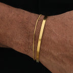 4mm Men Stainless Steel Adjustable Cuff Bracelet Gold Color Snake Bone Chain Bracelet Hip-Hop Fashion Jewelry Women Trendy