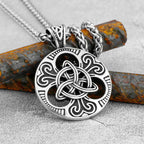 Retro Norse Rune Celtic Knot Necklace Gold Color Stainless Steel Viking Symbols Valknut Pendant Punk Male Gift Jewelry