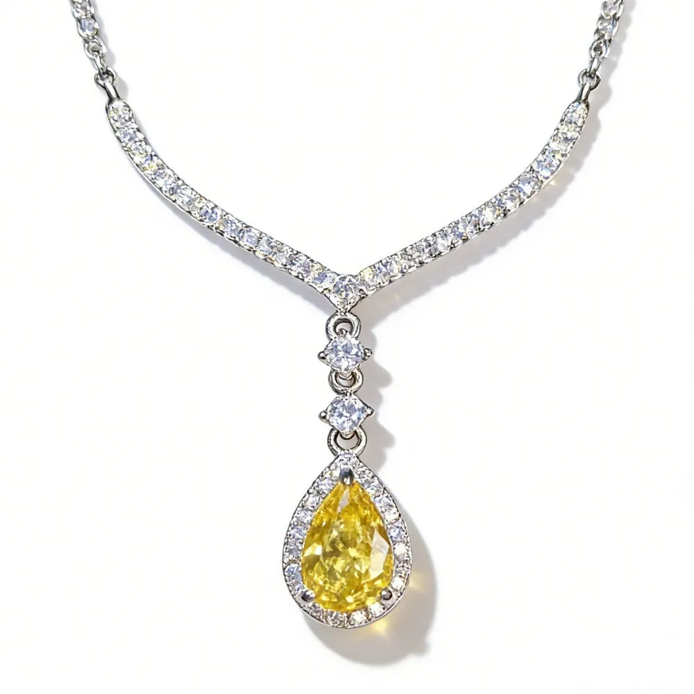 Luxury Solid Platinum PT950 Women's Ice Flower Cut Drops Diamond Pendant Necklace