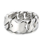 31mm Men's Heavy Bracelets Stainless Steel Cuban Chain Brushed Shiny Chunky Bracelet Bangle For Men Silver Color Jewelry