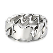 31mm Men's Heavy Bracelets Stainless Steel Cuban Chain Brushed Shiny Chunky Bracelet Bangle For Men Silver Color Jewelry