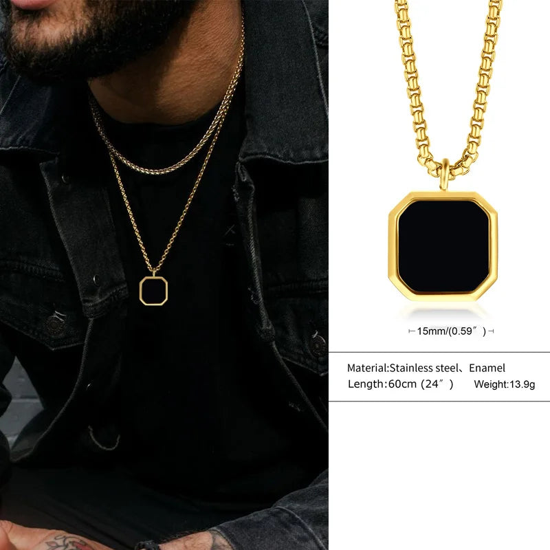 Tiger Eye Lapis Stone Pendant — Stainless