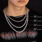 Iced Out Tennis Chain Necklace 4mm — Zinc Alloy