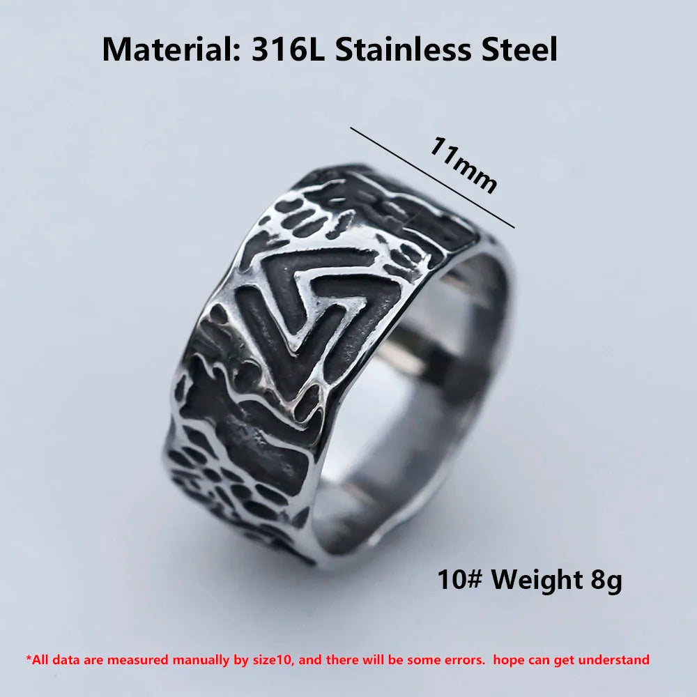 Viking Norse Valknut Amulet Ring — Stainless Steel