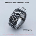 Viking Norse Valknut Amulet Ring — Stainless Steel