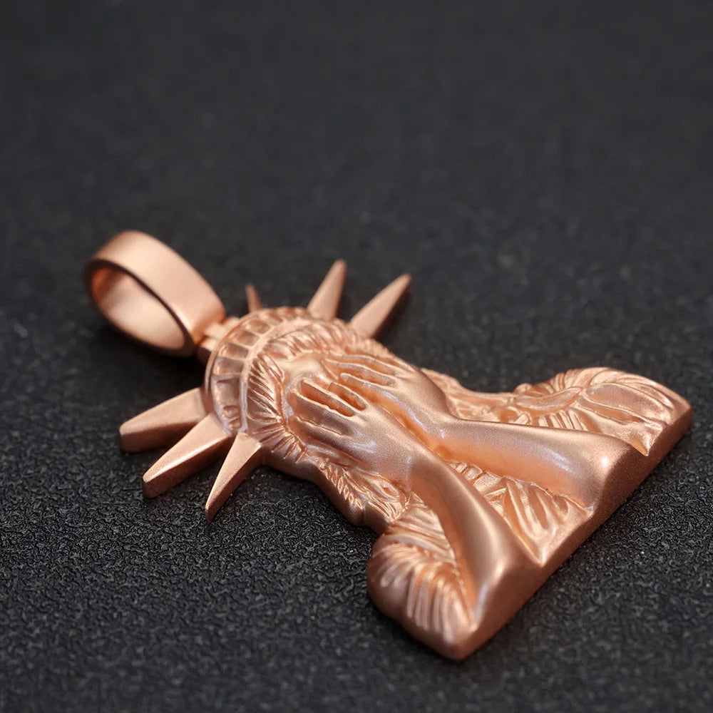 Rose Gold Statement Pendant Necklace 45MM