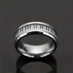 Music Enthusiasts, Musicians' Gifts, Exquisite Jewelry Fashionable Men's Stainless Steel Piano Rings, Fashionable Wedding Rings