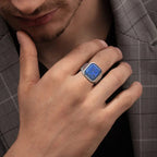 Natural Stone Signet Ring — Stainless Steel