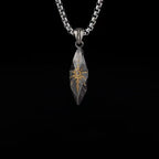 New Vintage Wishing Stone Men's Necklace Personalized Meteorite Pendant Necklace Stainless Steel Sweater Chain Accessories