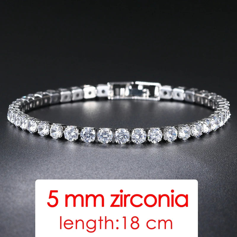 ZHOUYANG Tennis Bracelets For Women Simple Luxury Round Crystal Gold Color Bangle Chain Wedding Female Gift Wholesale Jewelry