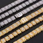 Tennis Chain Necklace Stainless Steel 7.5MM Cluster