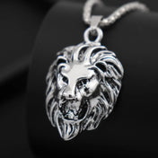 Punk Hip Hop Men Necklace Animal Lion Head Pendant Necklace New Fashion Metal Sliding Pendant Necklace Accessories