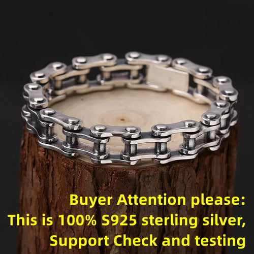10MM Silver-Tone Punk Bicycle Bracelet