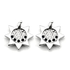 925 Silver Moon Sun Stud Earrings — Silver