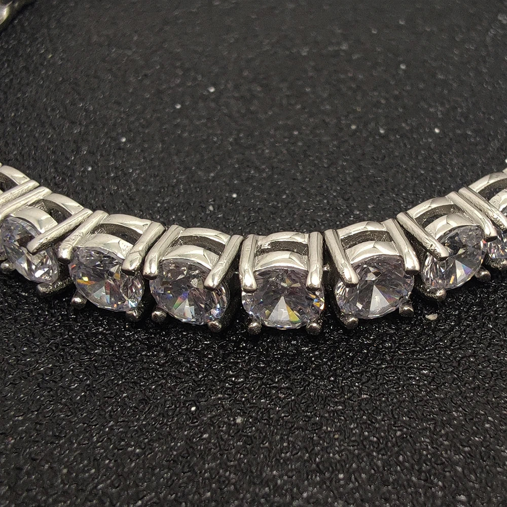 Iced Out Tennis Chain Necklace Stainless Steel
